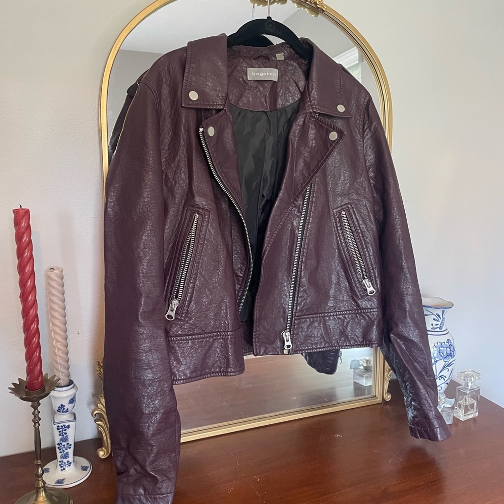 Bagatelle Maroon Faux Leather Jacket